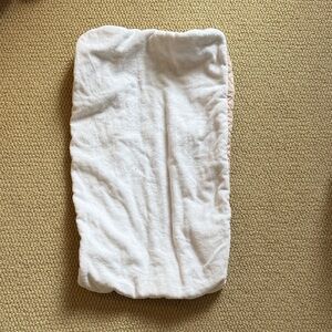 Pottery Barn Soft White and Pink Muslin Changing Pad Cover